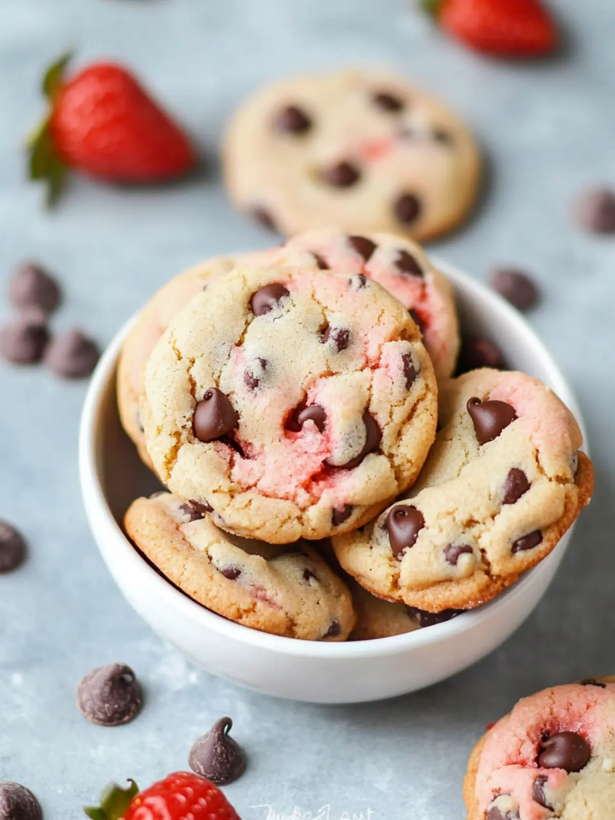 Irresistible Strawberry Cake Mix Cookies with Chocolate Chips 5 Strawberry Cake Mix Cookies with Chocolate Chips