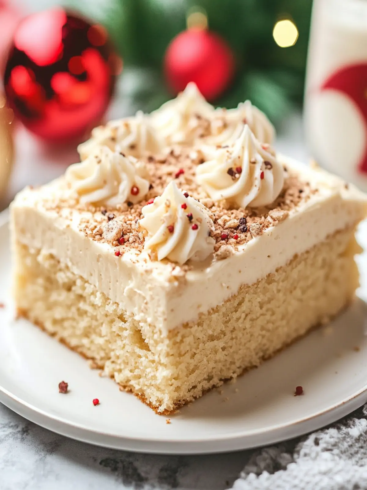Decadent Eggnog Sheet Cake with Creamy Eggnog Buttercream 3 Eggnog Sheet Cake with Eggnog Buttercream Frosting