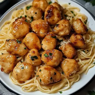 Garlic Butter Chicken Bites with Creamy Parmesan Pasta Bliss 10 Garlic Butter Chicken Bites with Creamy Parmesan Pasta