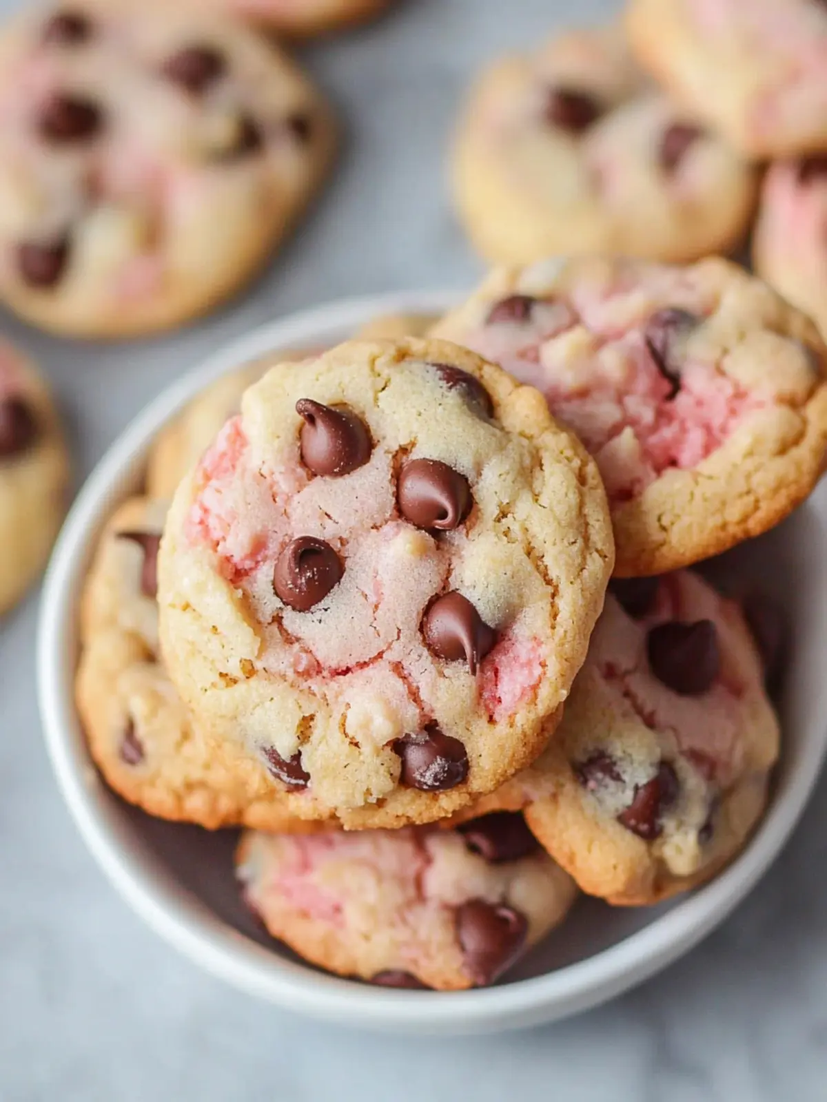 Irresistible Strawberry Cake Mix Cookies with Chocolate Chips 4 Strawberry Cake Mix Cookies with Chocolate Chips