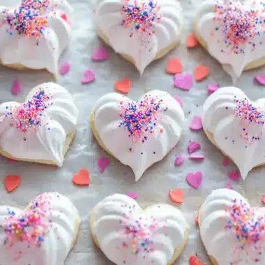 Sweet Confetti Meringue Heart Cookies for Every Celebration 9 Confetti Meringue Heart Cookies