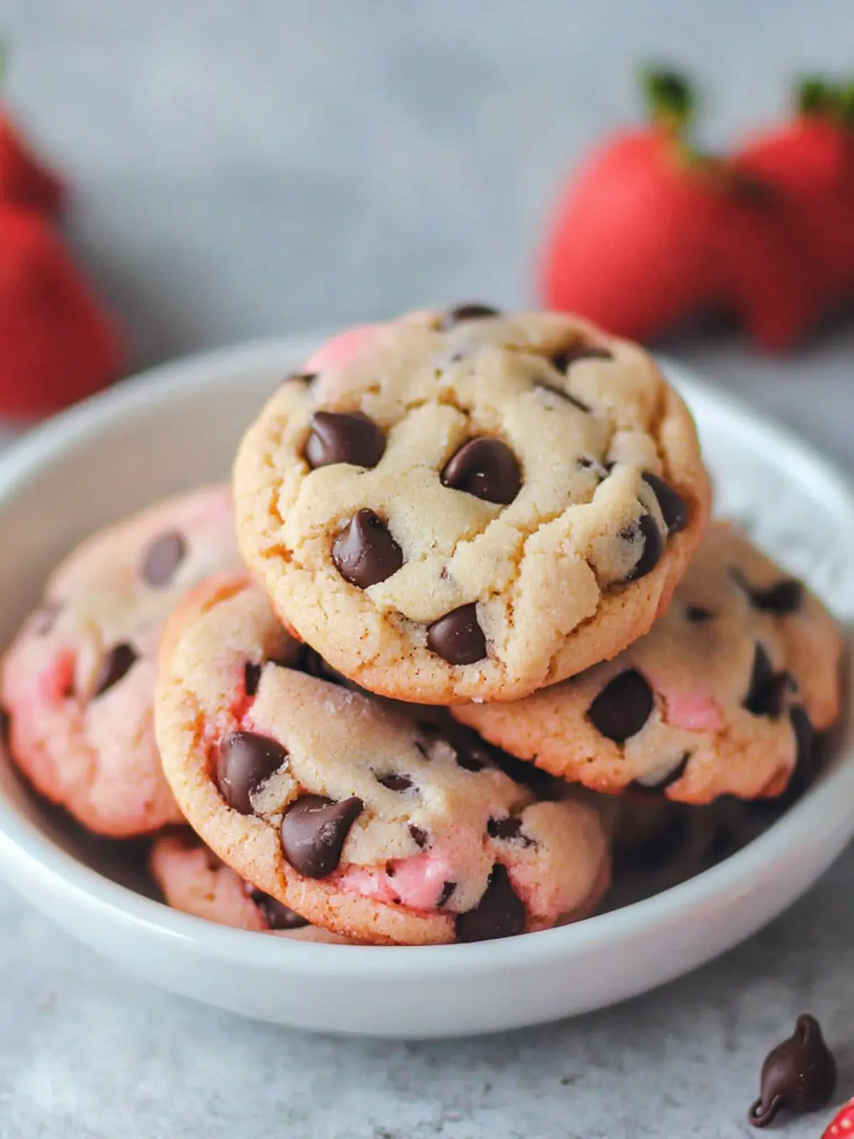 Irresistible Strawberry Cake Mix Cookies with Chocolate Chips 2 Strawberry Cake Mix Cookies with Chocolate Chips