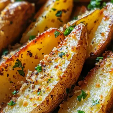 Crispy Baked Garlic Parmesan Potato Wedges You'll Love 9 Baked Garlic Parmesan Potato Wedges