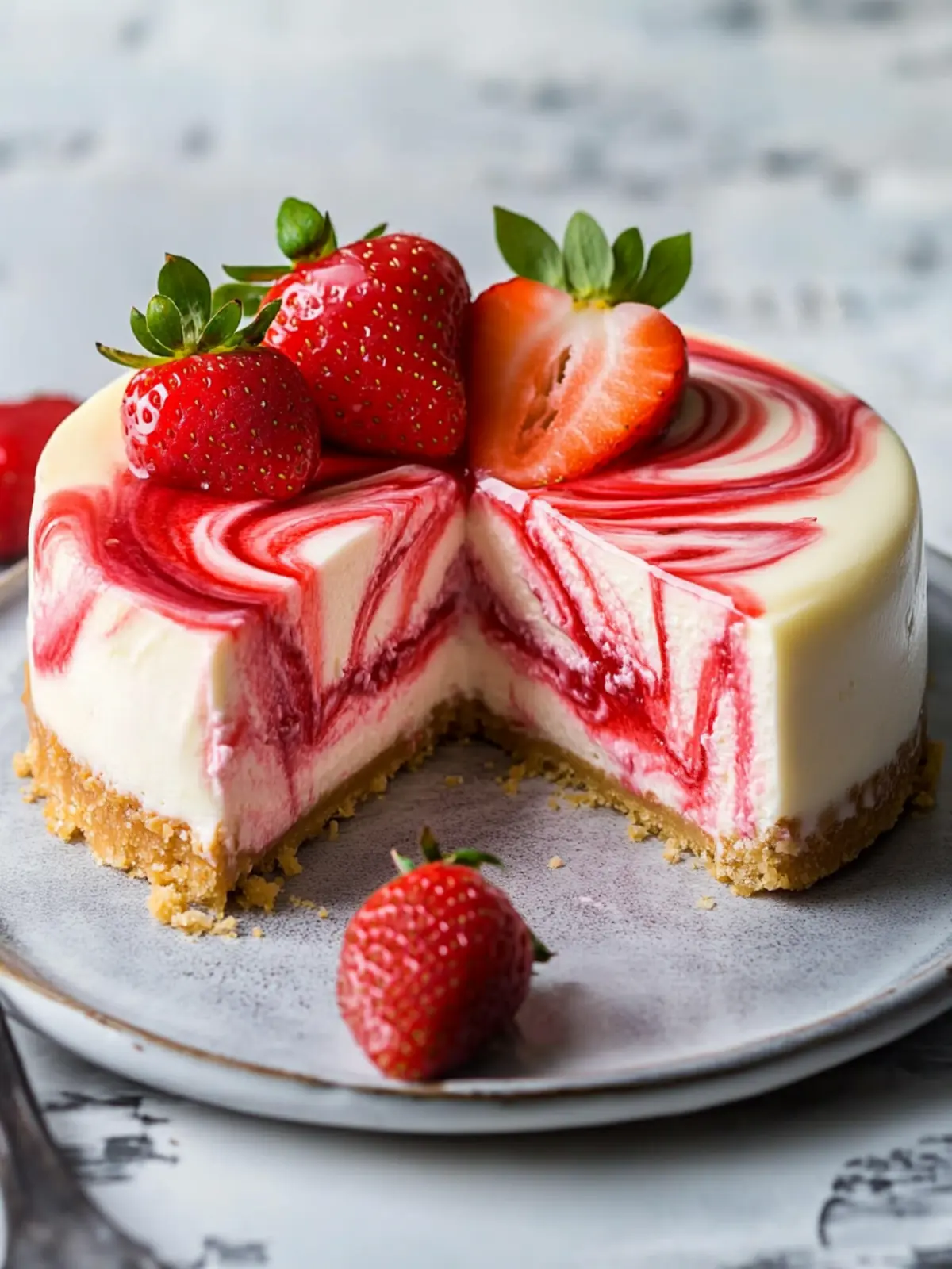 Creamy Strawberry Swirl Cheesecake Recipe for Sweet Moments 5 Strawberry Swirl Cheesecake Recipe