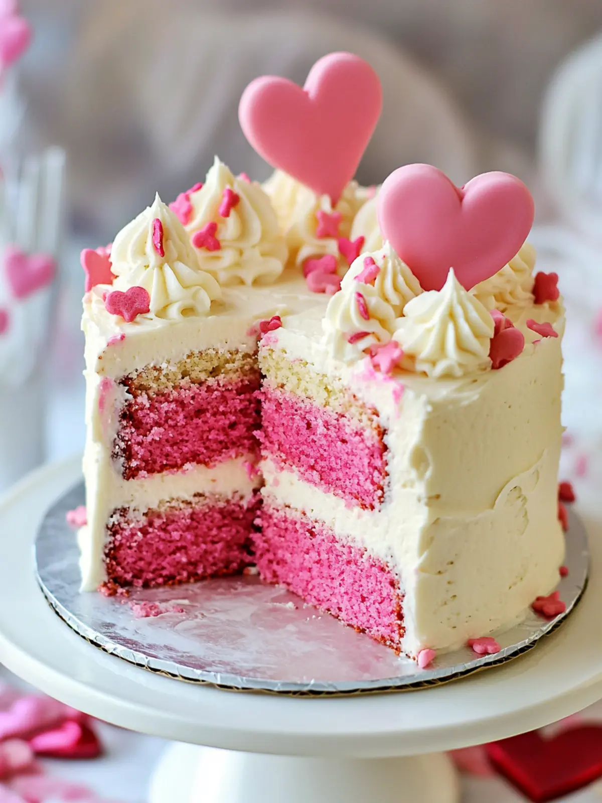 Delight Your Sweetheart with Valentine's Day Love Cake Bliss 3 Valentine’s Day Love Cake with Vanilla Buttercream