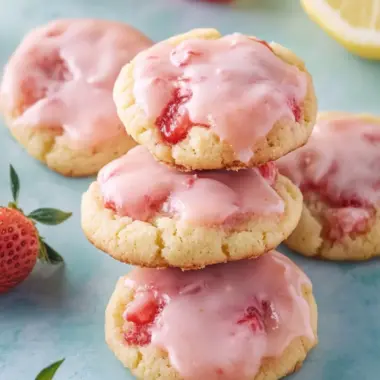 Strawberry Cake Mix Cookies with Tangy Lemon Glaze Magic 9 Strawberry Cake Mix Cookies with Strawberry Lemon Glaze