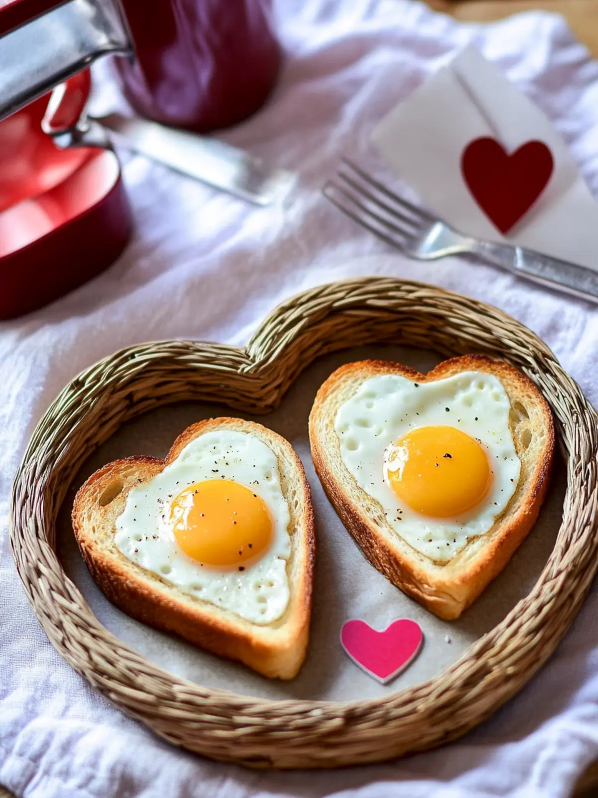 Sunny Side Up Egg-Heart Toasts for a Sweet Valentine's Day Breakfast 4 Sunny Side up Egg-Heart Toasts For Valentine's Day Breakfast