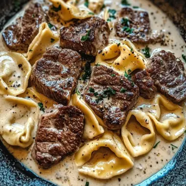 Cracked Garlic Steak Tortellini in Creamhouse Sauce Bliss 9 Cracked Garlic Steak Tortellini in Creamhouse Sauce Bliss