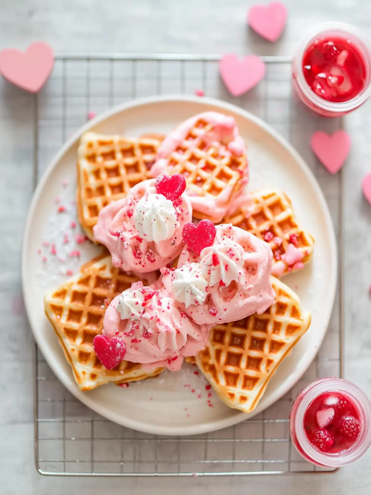 Cute PINK VALENTINE DAY WAFFLES for a Sweet Celebration! 5 PINK VALENTINE DAY WAFFLES