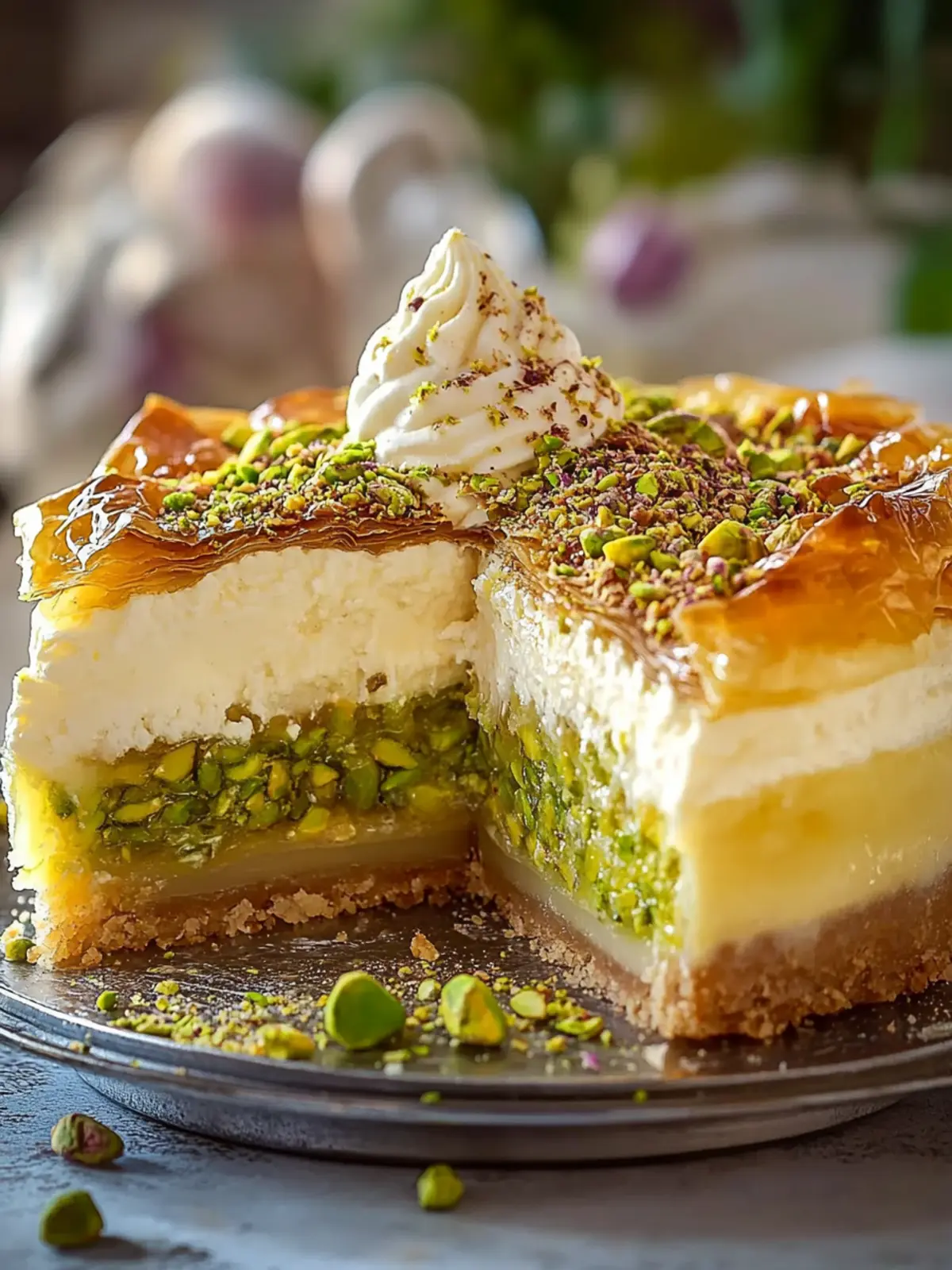 Indulge in Baklava Pistachio Cheesecake Bliss Today 5 Baklava Pistachio Cheesecake