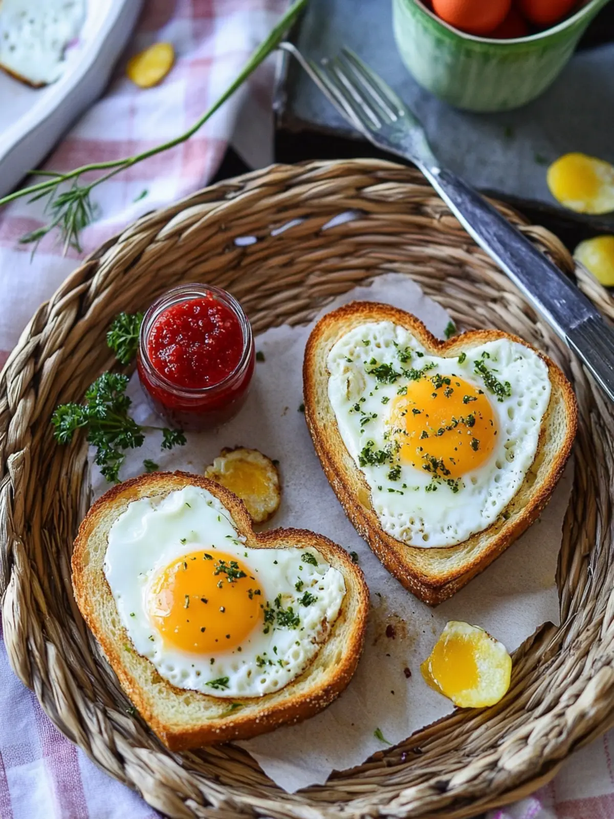 Sunny Side Up Egg-Heart Toasts for a Sweet Valentine's Day Breakfast 2 Sunny Side up Egg-Heart Toasts For Valentine's Day Breakfast