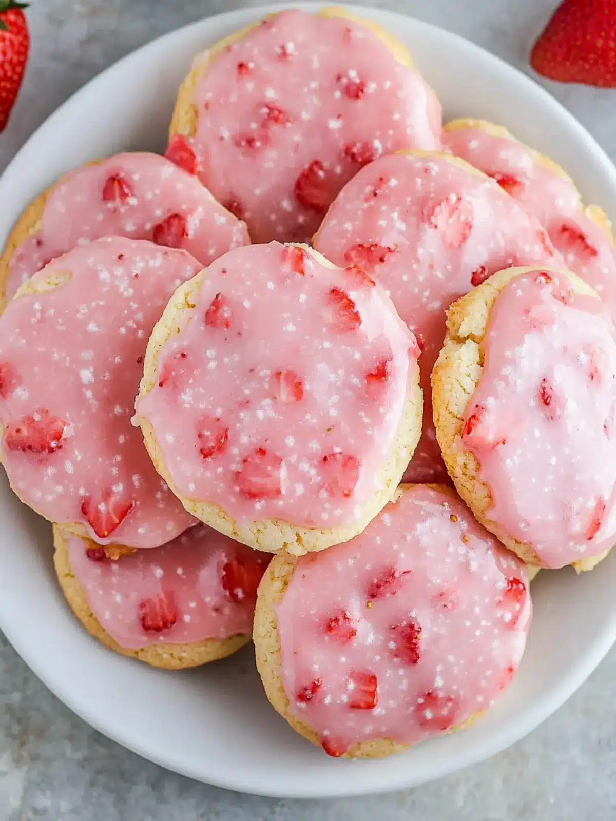 Easy Strawberry Cookies Recipe with Sweet Strawberry Glaze 3 Strawberry Cookies Recipe with Strawberry Glaze