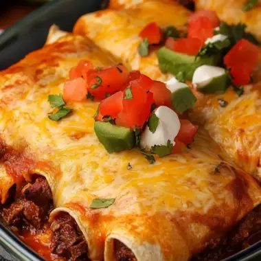 Heavenly Steak Enchiladas: Cheesy Oven-Baked Delight 10 Steak Enchiladas (Cheesy Oven-Baked Mexican Dinner)