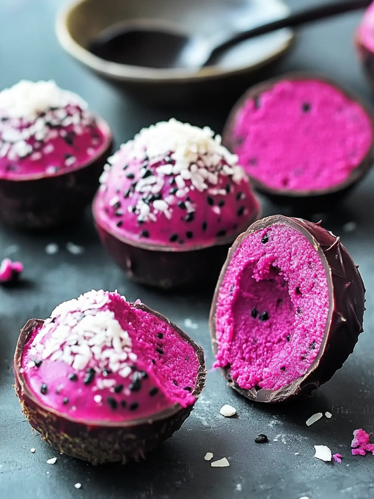 Dark Chocolate Dragon Fruit Coconut Treats: Guilt-Free Bliss 3 Dark Chocolate Dragon Fruit Coconut Treats