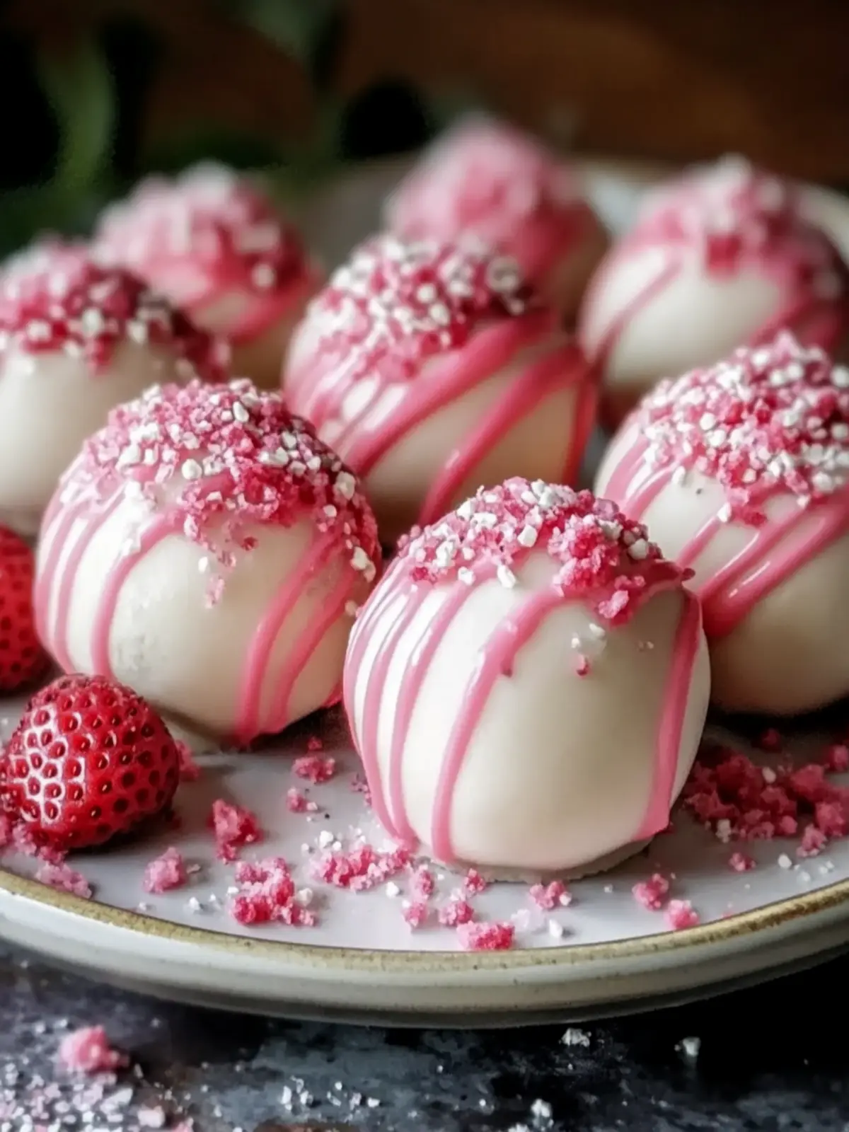 Delicious No-Bake Strawberry Cheesecake Truffle Balls Recipe 5 Strawberry Cheesecake Truffle Balls