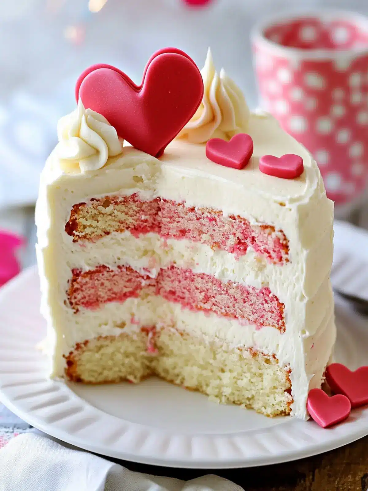 Delight Your Sweetheart with Valentine's Day Love Cake Bliss 2 Valentine’s Day Love Cake with Vanilla Buttercream