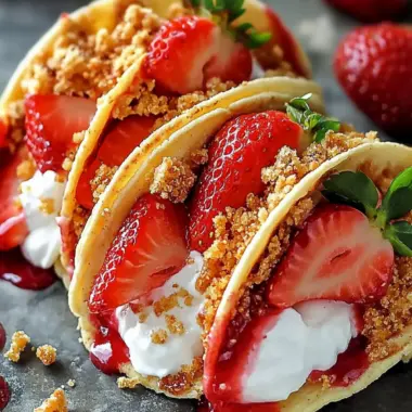 Strawberry Crunch Cheesecake Tacos: A Sweet Twist on Dessert 9 Strawberry Crunch Cheesecake Tacos