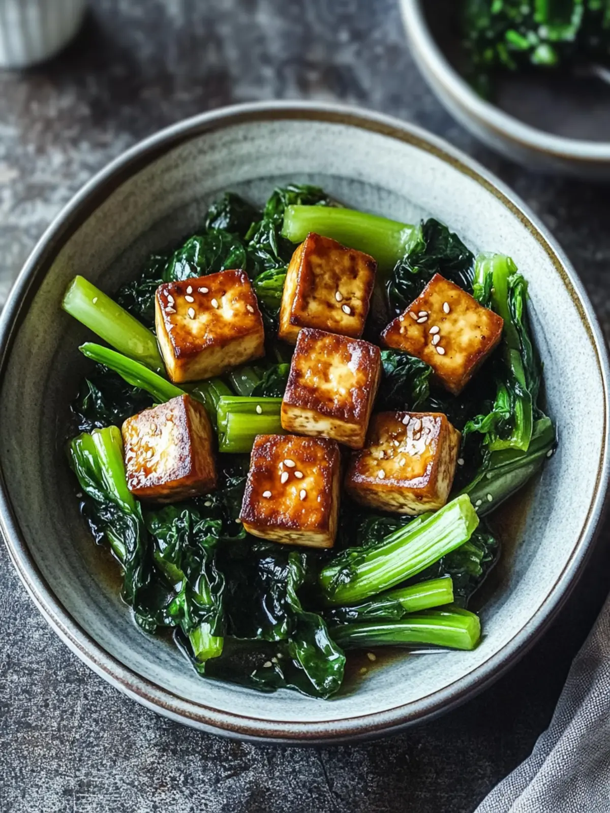 Crispy Tofu and Choy Sum Stir Fry: Quick & Colorful Delight 2 Crispy Tofu and Choy Sum