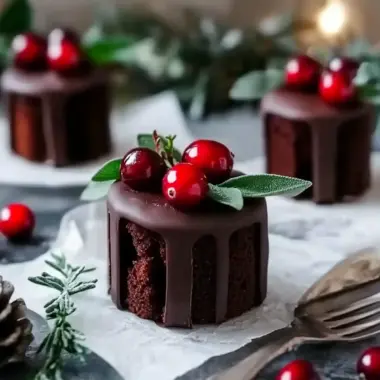 Irresistible Vegan Chocolate Cranberry Christmas Mini Cakes 9 Chocolate Cranberry Christmas Mini Cakes (vegan, gluten-free, nut-free)