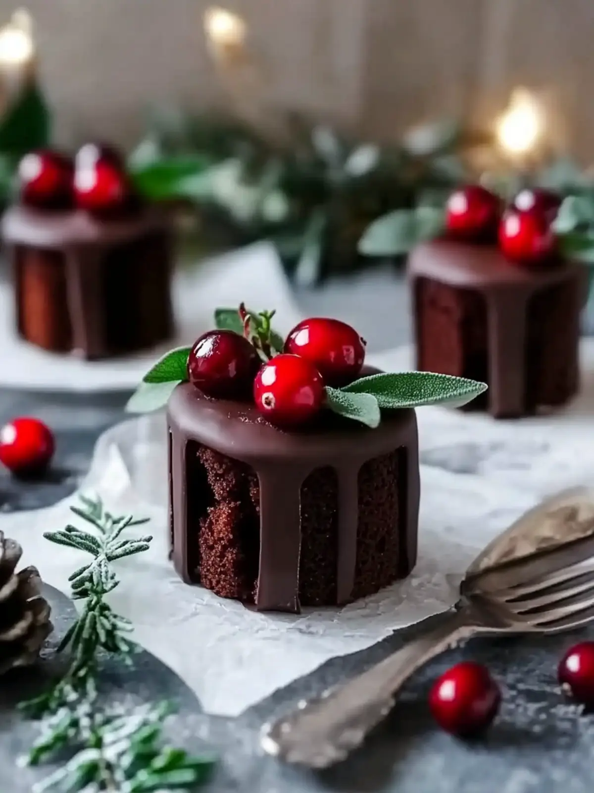 Irresistible Vegan Chocolate Cranberry Christmas Mini Cakes 5 Chocolate Cranberry Christmas Mini Cakes (vegan, gluten-free, nut-free)