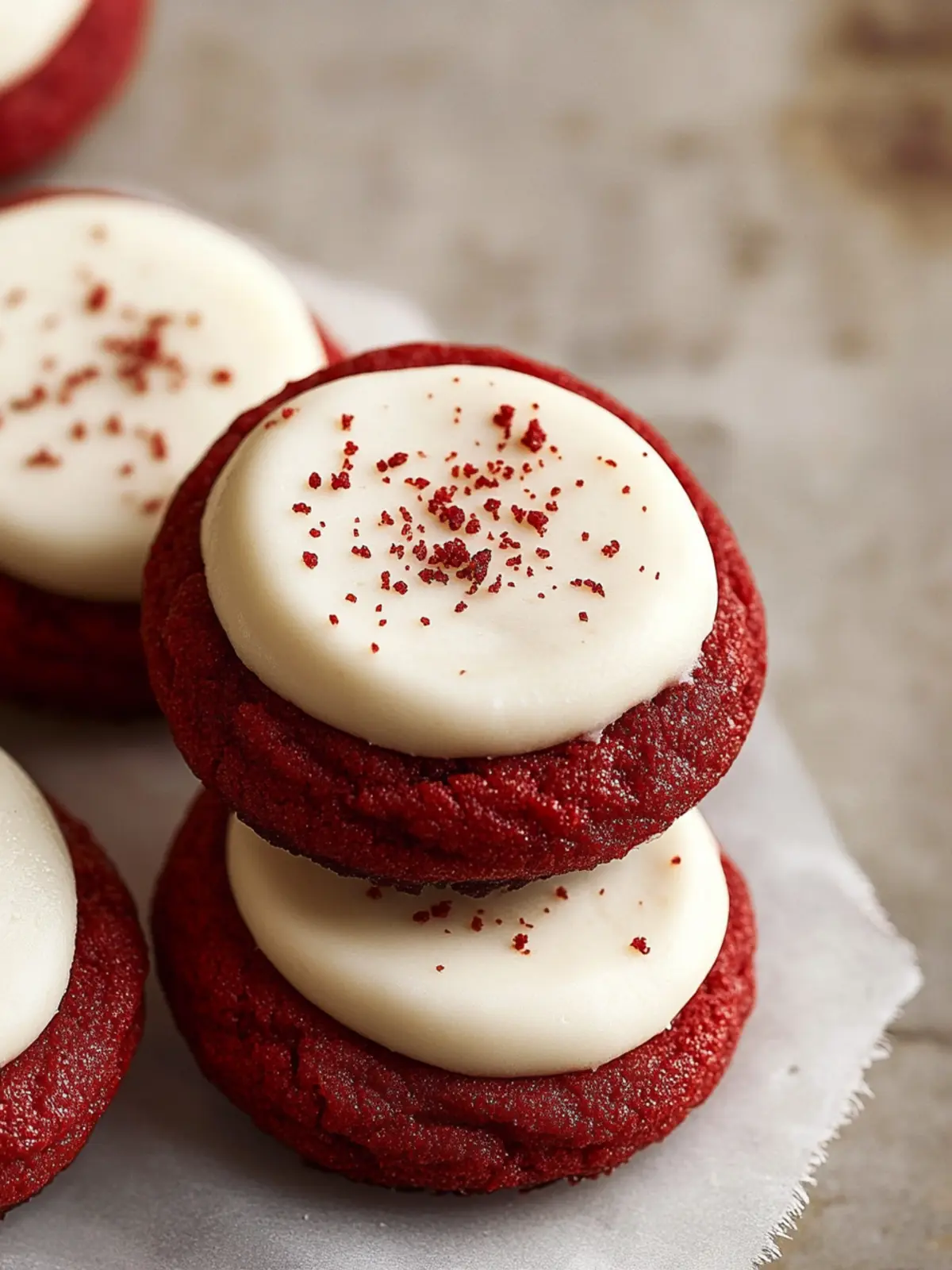 Irresistible Red Velvet Cookies with Cream Cheese Frosting Recipe 3 Red Velvet Cookies with Cream Cheese Frosting