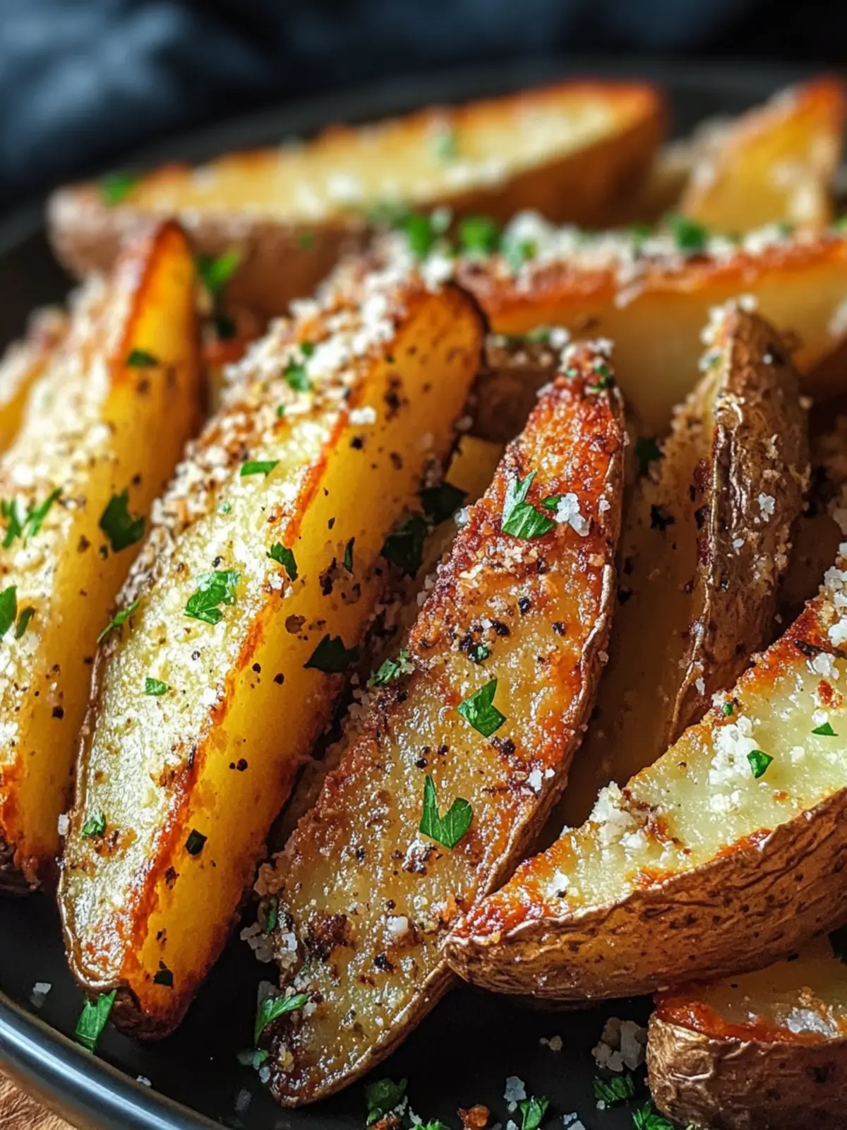 Crispy Baked Garlic Parmesan Potato Wedges You'll Love 2 Baked Garlic Parmesan Potato Wedges