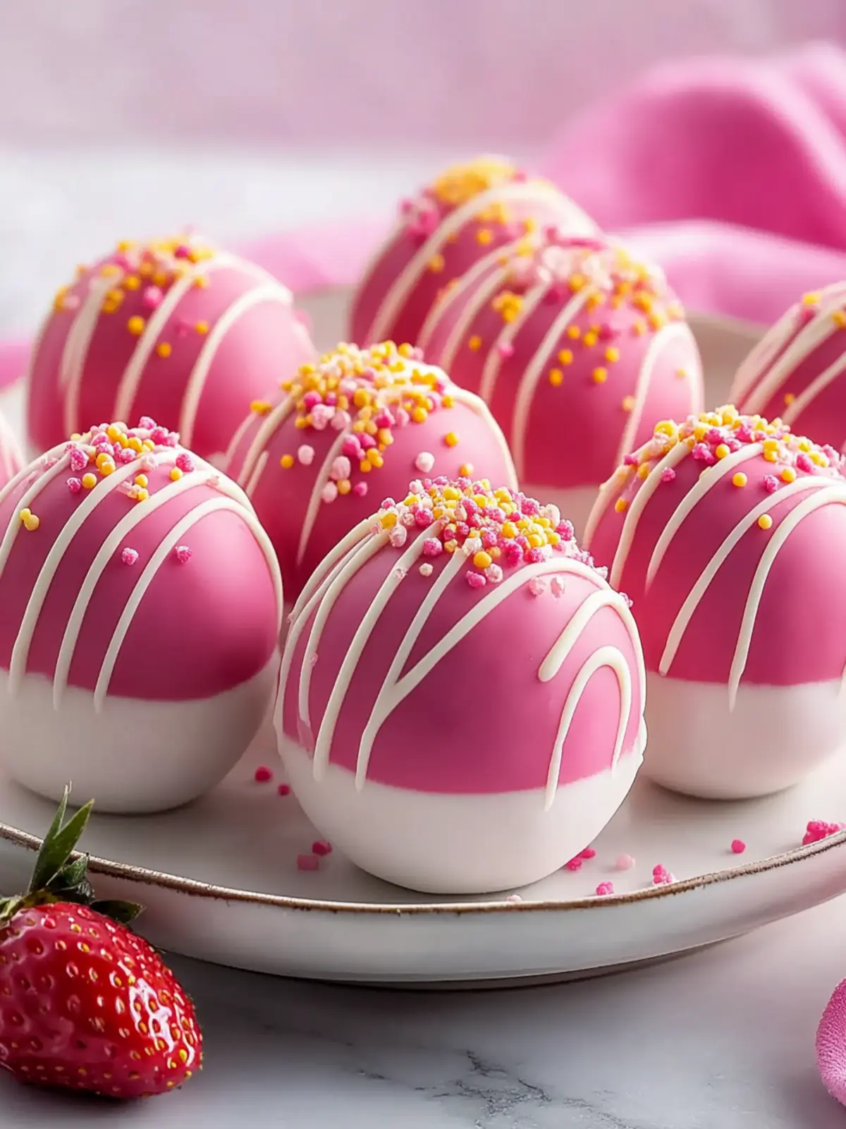 Delicious No-Bake Strawberry Cheesecake Truffle Balls Recipe 3 Strawberry Cheesecake Truffle Balls Recipe