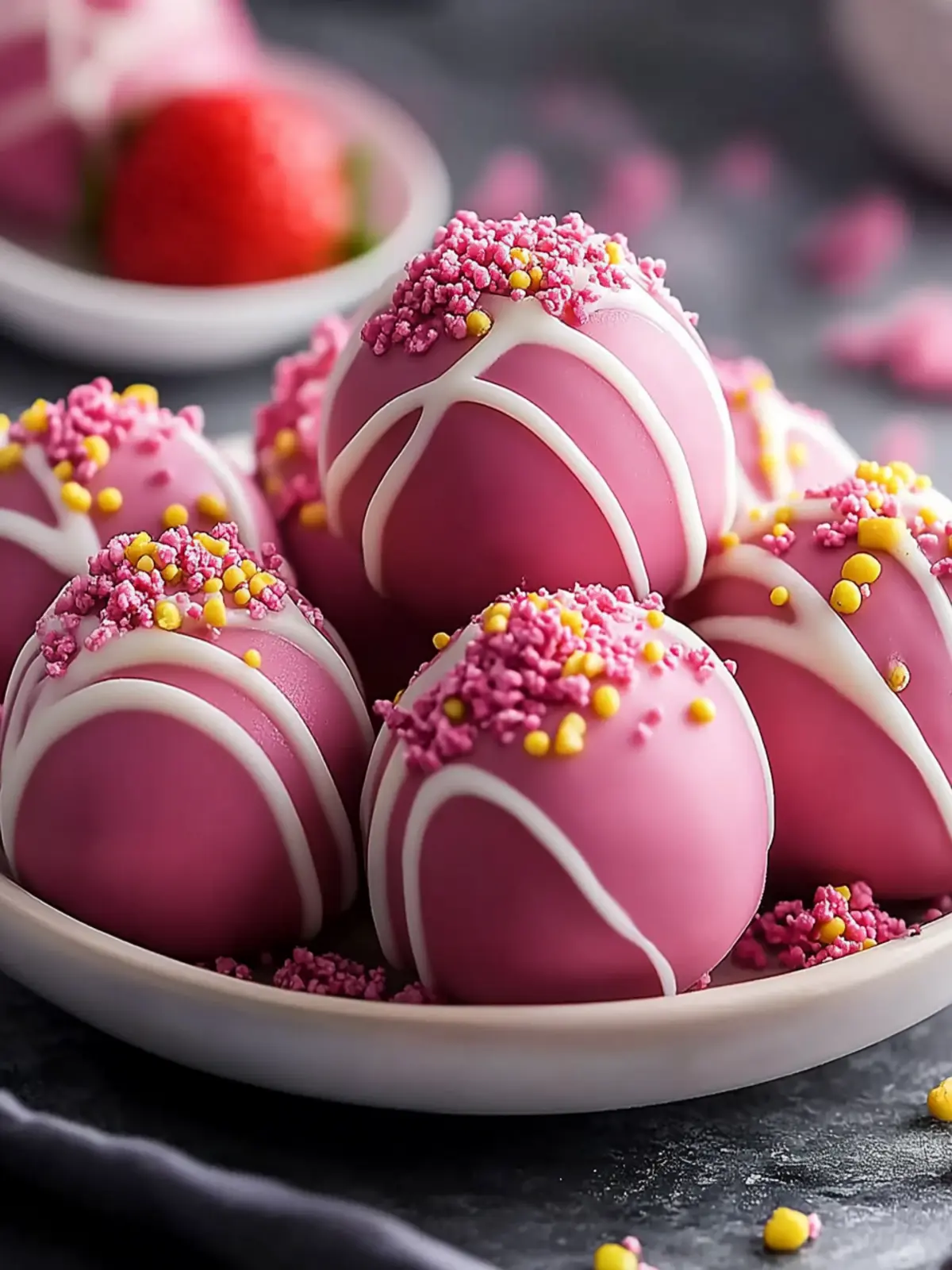 Delicious No-Bake Strawberry Cheesecake Truffle Balls Recipe 4 Strawberry Cheesecake Truffle Balls Recipe