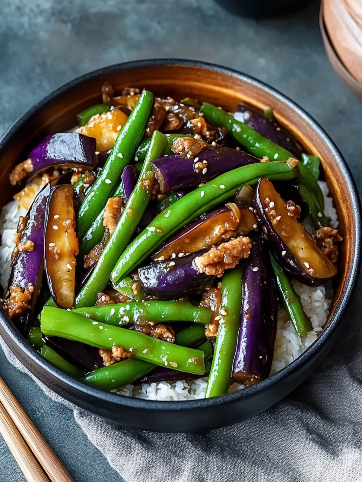 Delicious Chinese Stir-Fried Eggplant and Green Beans in 25 Minutes 3 Chinese Stir-Fried Eggplant and Green Beans