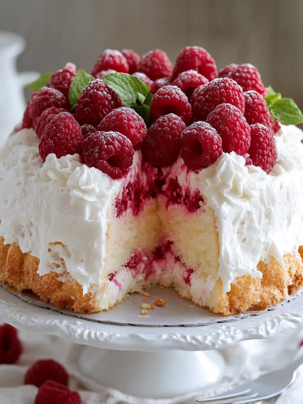 Raspberry Angel Food Cake: A Heavens of Fluffy Bliss 2 Raspberry Angel Food Cake