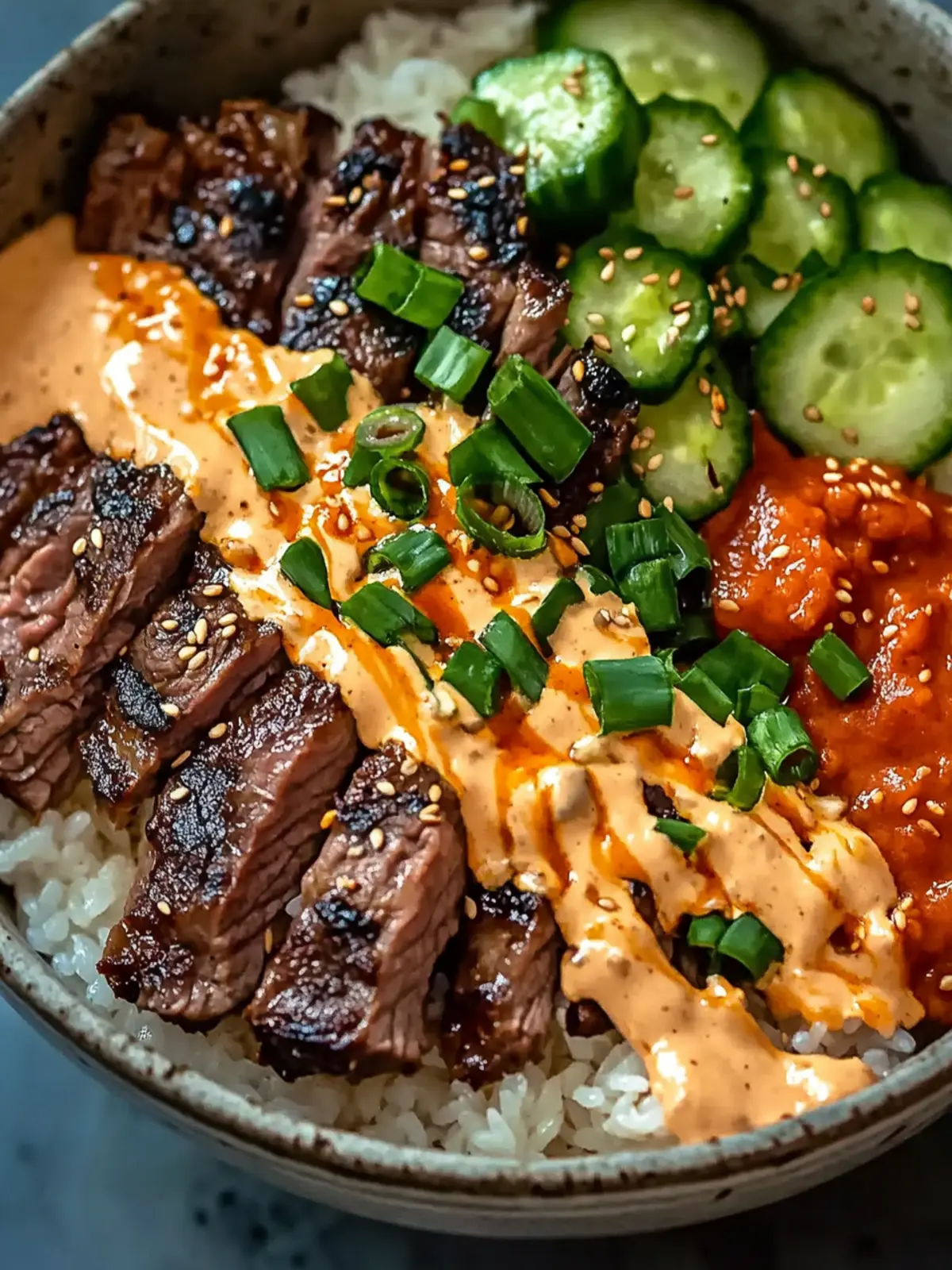 Easy Korean BBQ Steak Rice Bowls with Spicy Cream Sauce Delight 5 Easy Korean BBQ Steak Rice Bowls with Spicy Cream Sauce