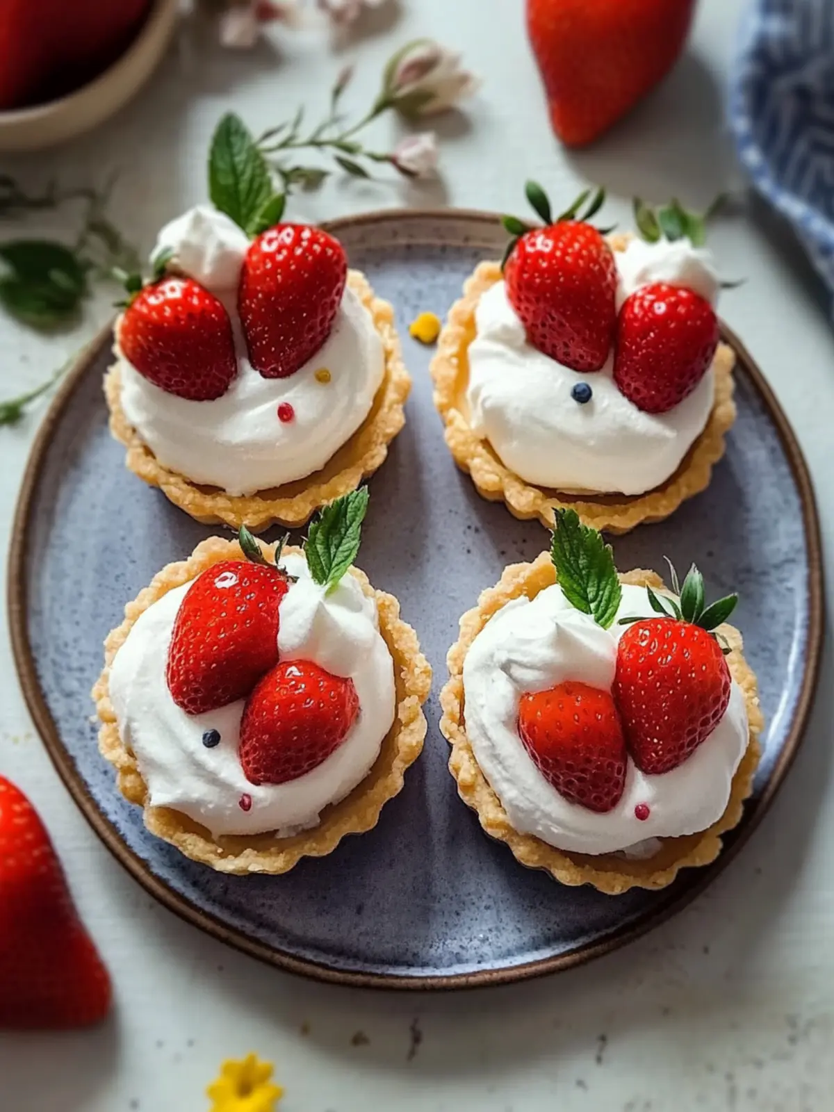 Cute Miffy Strawberry Cheesecake Tartlets You'll Love to Make 2 Miffy Strawberry Cheesecake Tartlets