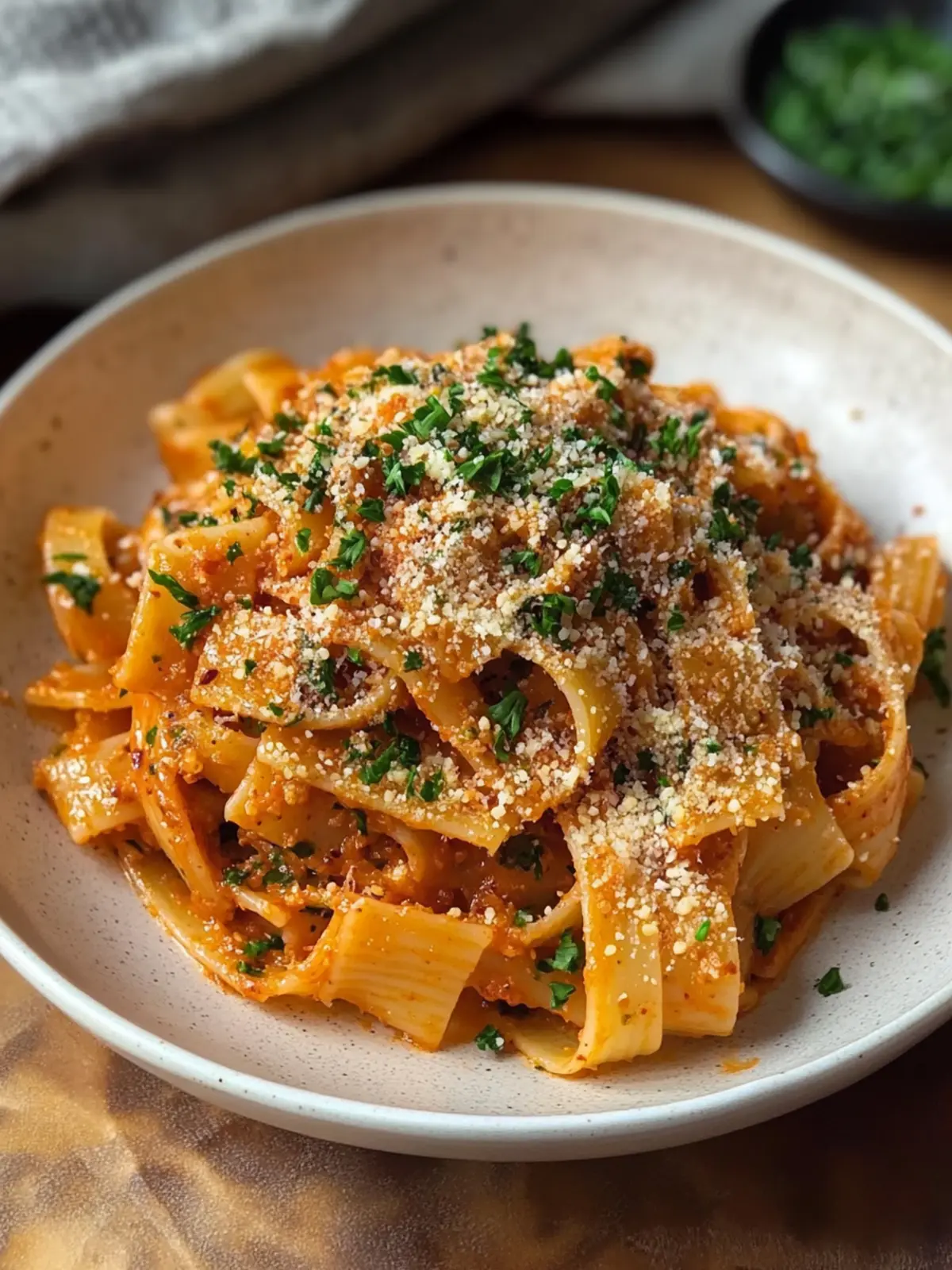Spicy Gochujang Pasta with Crunchy Furikake Breadcrumbs 2 Gochujang Pasta with Furikake Breadcrumbs