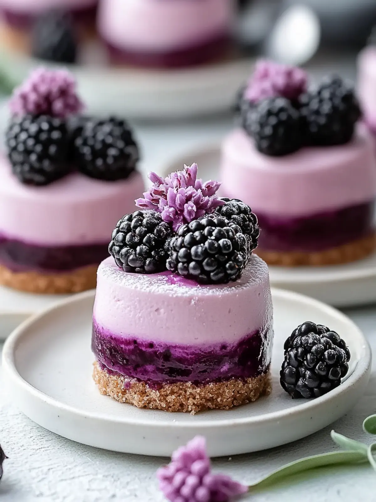 Mini Blackberry Mousse Cakes: Your New Favorite Elegant Treat 4 Mini Blackberry Mousse Cakes