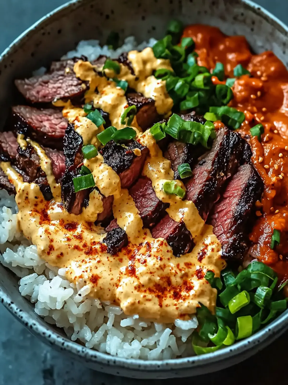 Easy Korean BBQ Steak Rice Bowls with Spicy Cream Sauce Delight 4 Easy Korean BBQ Steak Rice Bowls with Spicy Cream Sauce