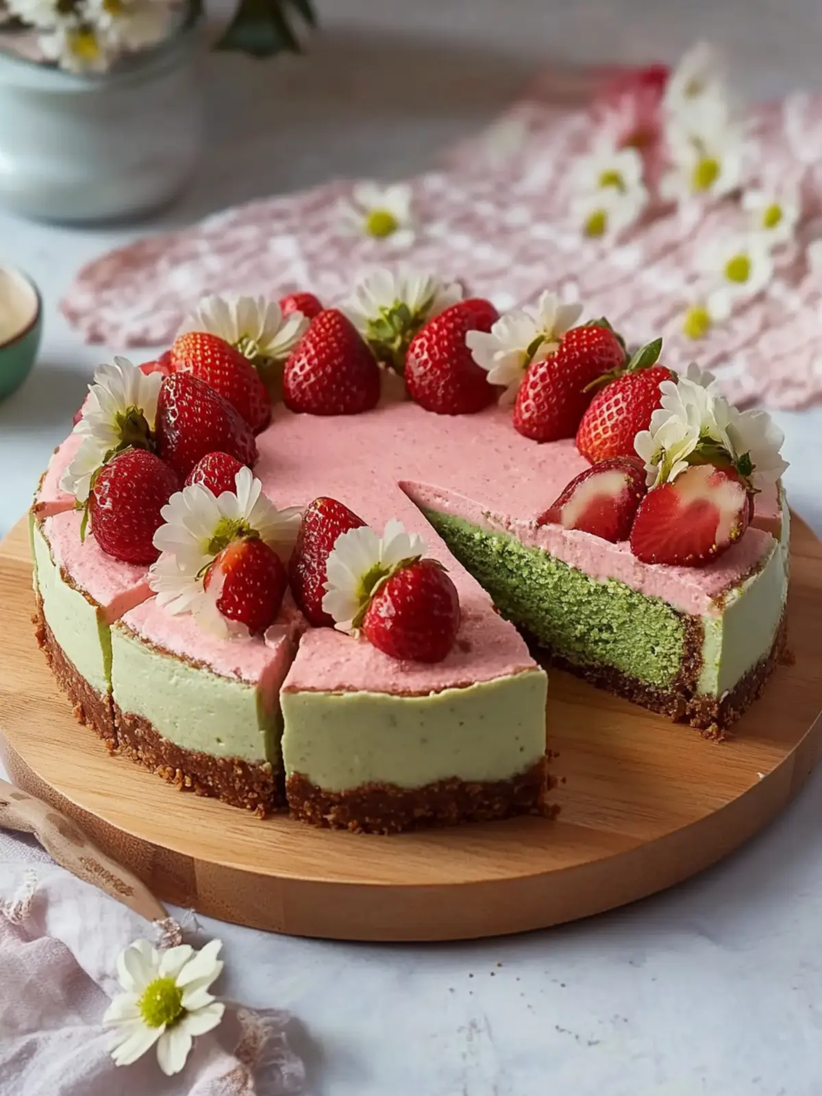 Strawberry Matcha Basque Cheesecake: Irresistibly Creamy Delight 4 Strawberry Matcha Basque Cheesecake