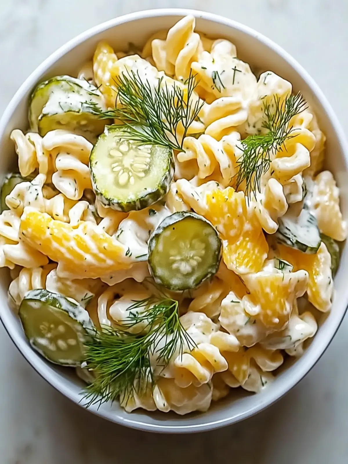 Dill Pickle Pasta Salad: Tangy Creamy Goodness for Hot Days 5 Dill Pickle Pasta Salad: Tangy Creamy Goodness for Summer