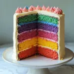 Vibrant Rainbow Layer Cake with Decadent Chocolate Frosting 84 Rainbow Layer Cake