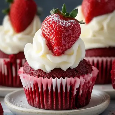 Decadent Strawberry Cheesecake Red Velvet Cupcakes to Savor 9 Strawberry Cheesecake Red Velvet Cupcakes