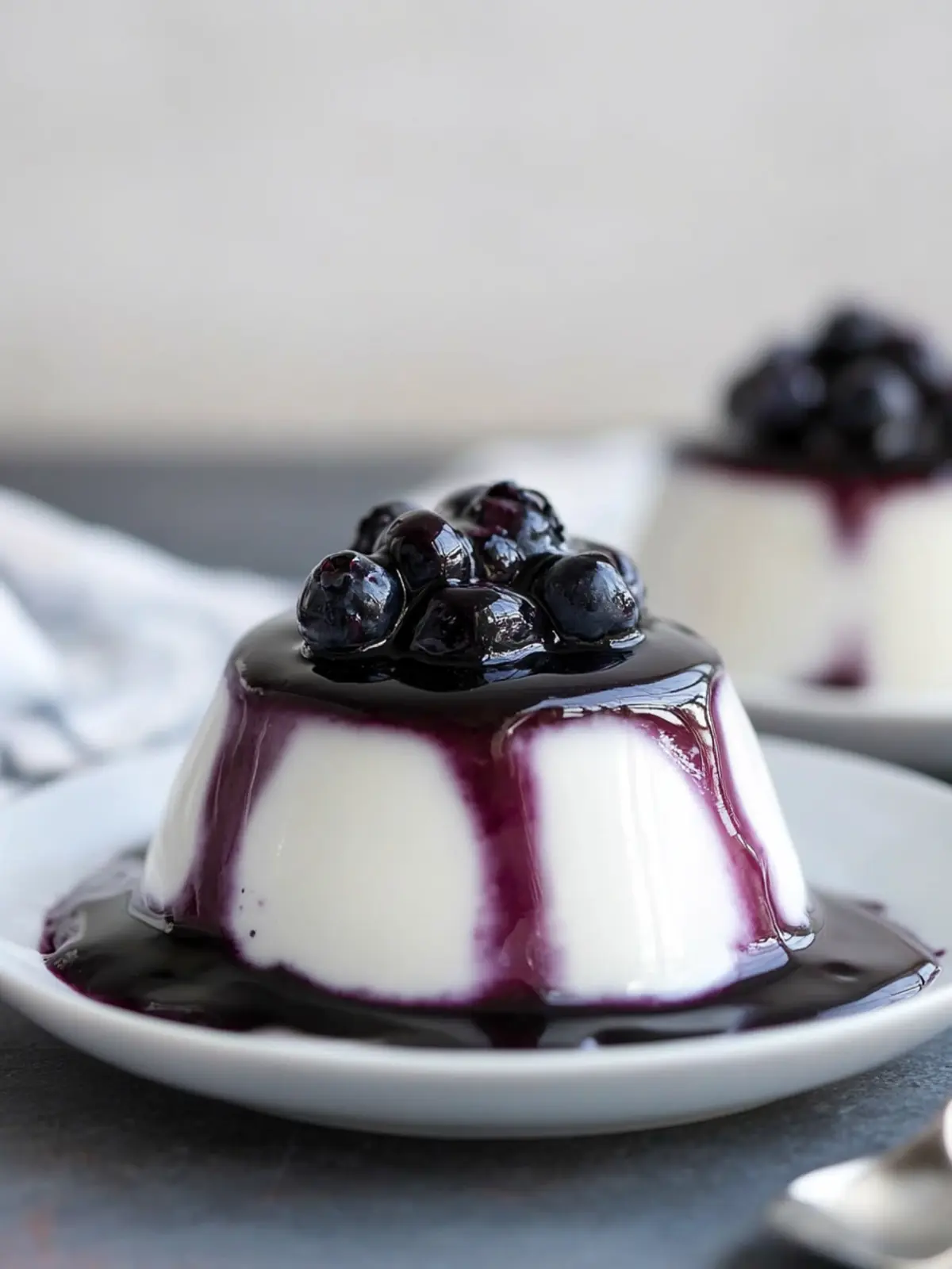 Decadent Coconut Panna Cotta with Blueberry Topping Delight 2 Coconut Panna Cotta with a Blueberry Topping