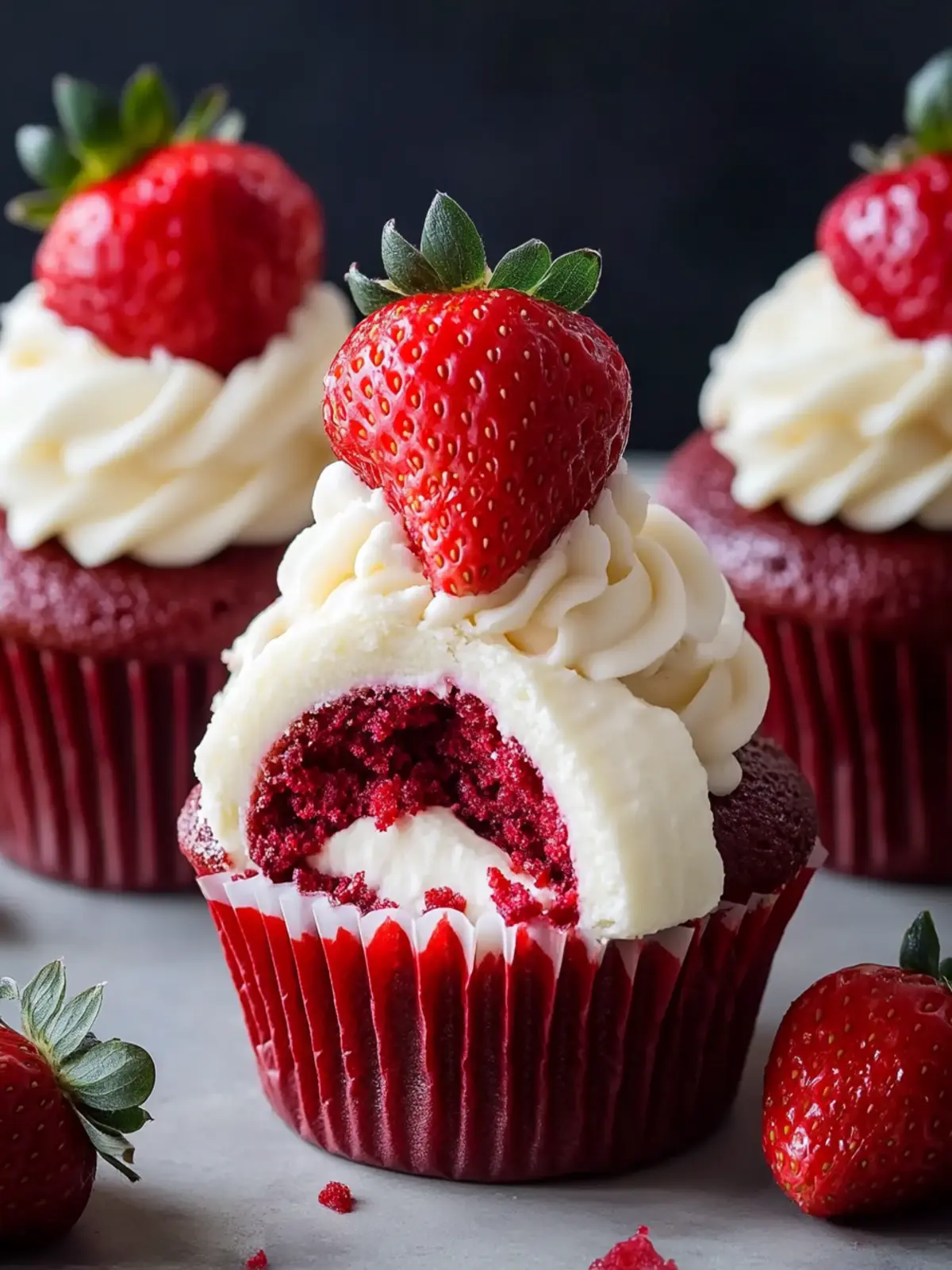 Decadent Strawberry Cheesecake Red Velvet Cupcakes to Savor 3 Strawberry Cheesecake Red Velvet Cupcakes