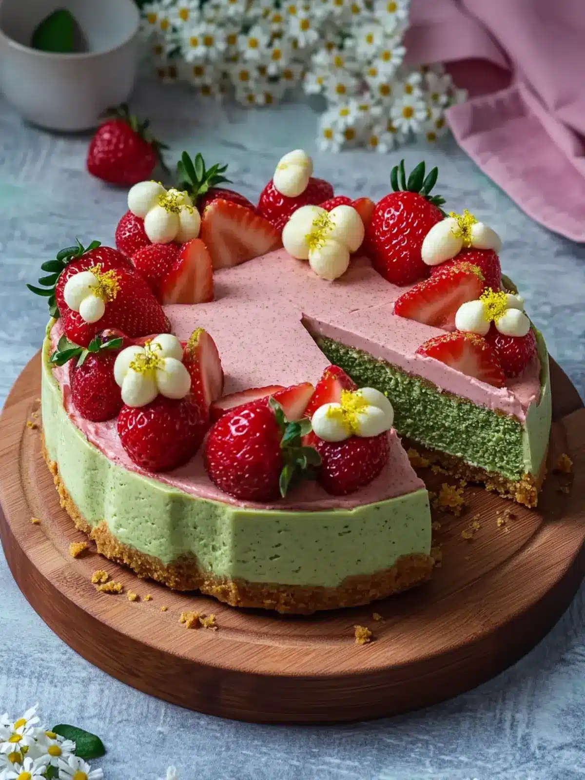 Strawberry Matcha Basque Cheesecake: Irresistibly Creamy Delight 3 Strawberry Matcha Basque Cheesecake