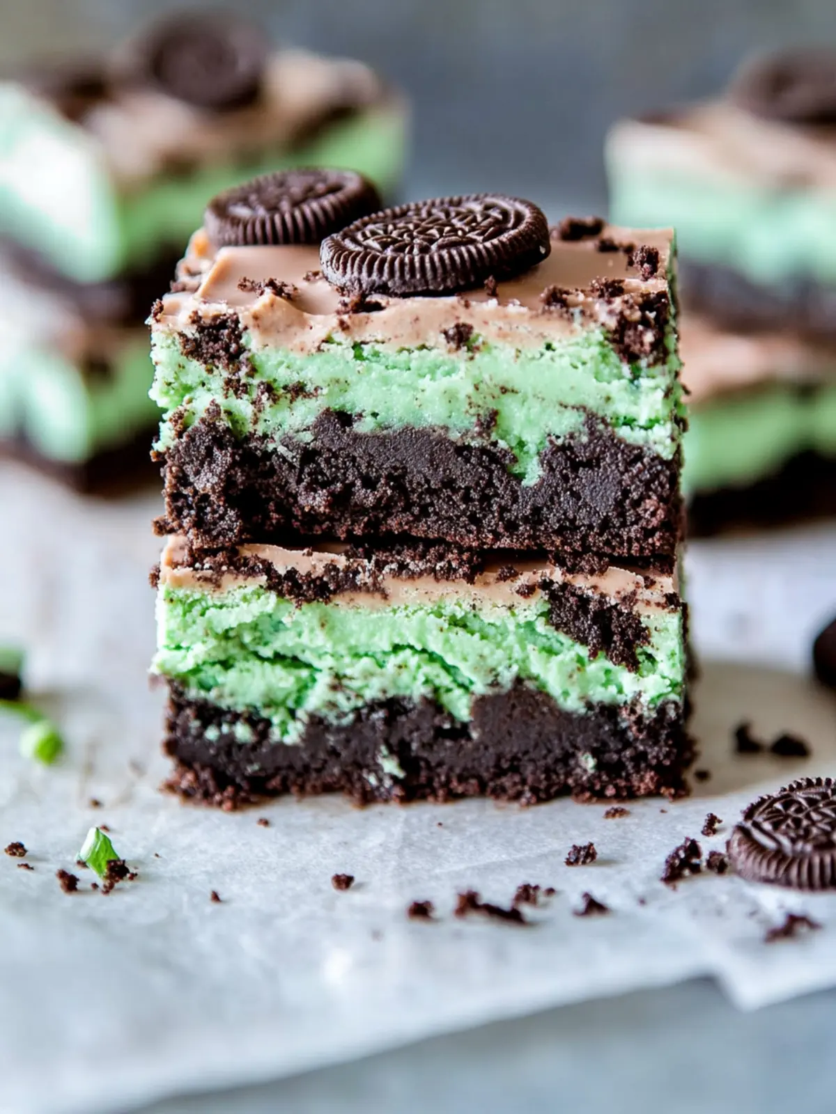 Decadent Triple Layer Fudgy Mint Oreo Brownies to Savor 4 Triple Layer Fudgy Mint Oreo Brownies