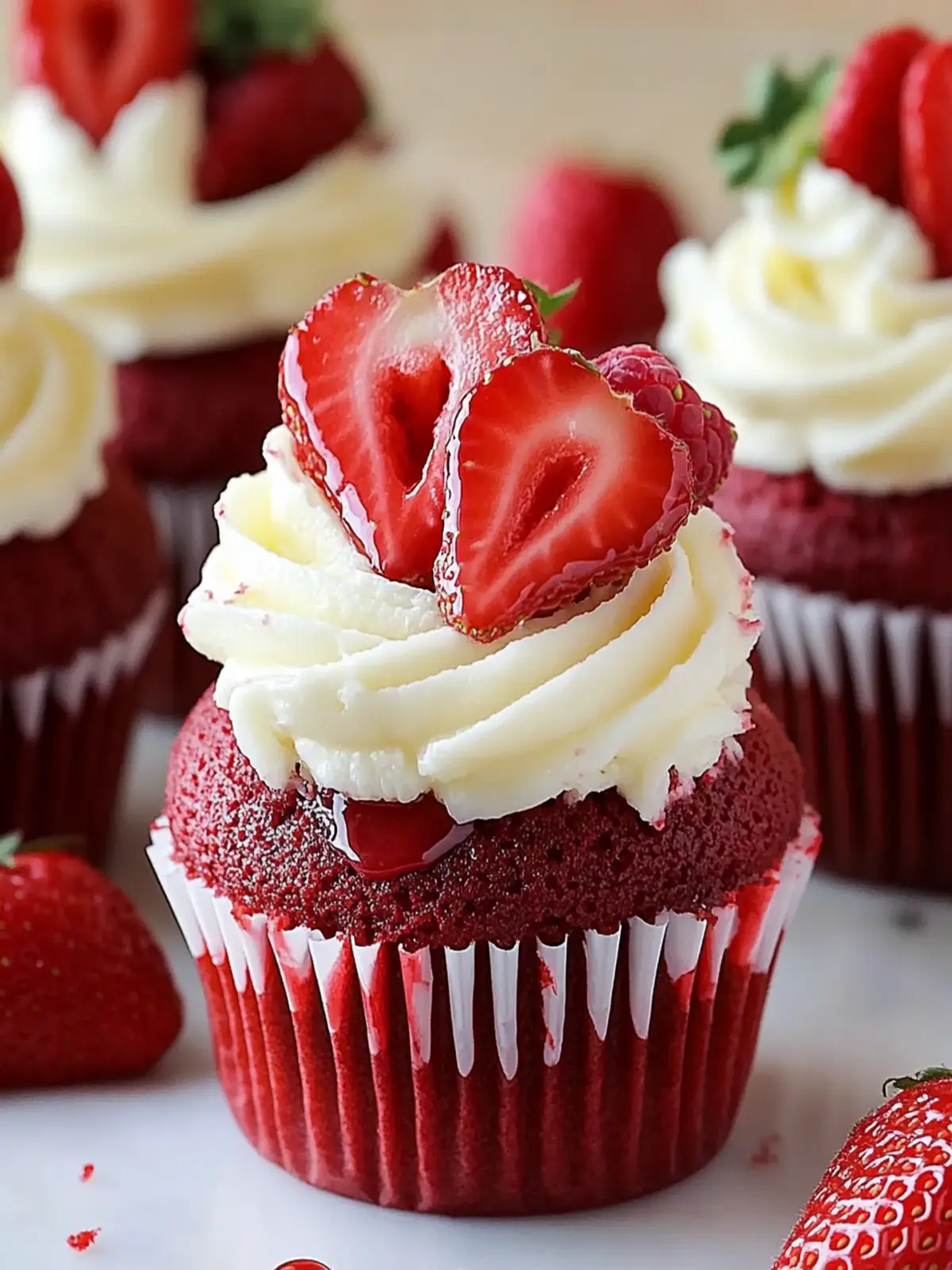 Strawberry Cheesecake Red Velvet Cupcakes You Can't Resist 4 Strawberry Cheesecake Red Velvet Cupcakes
