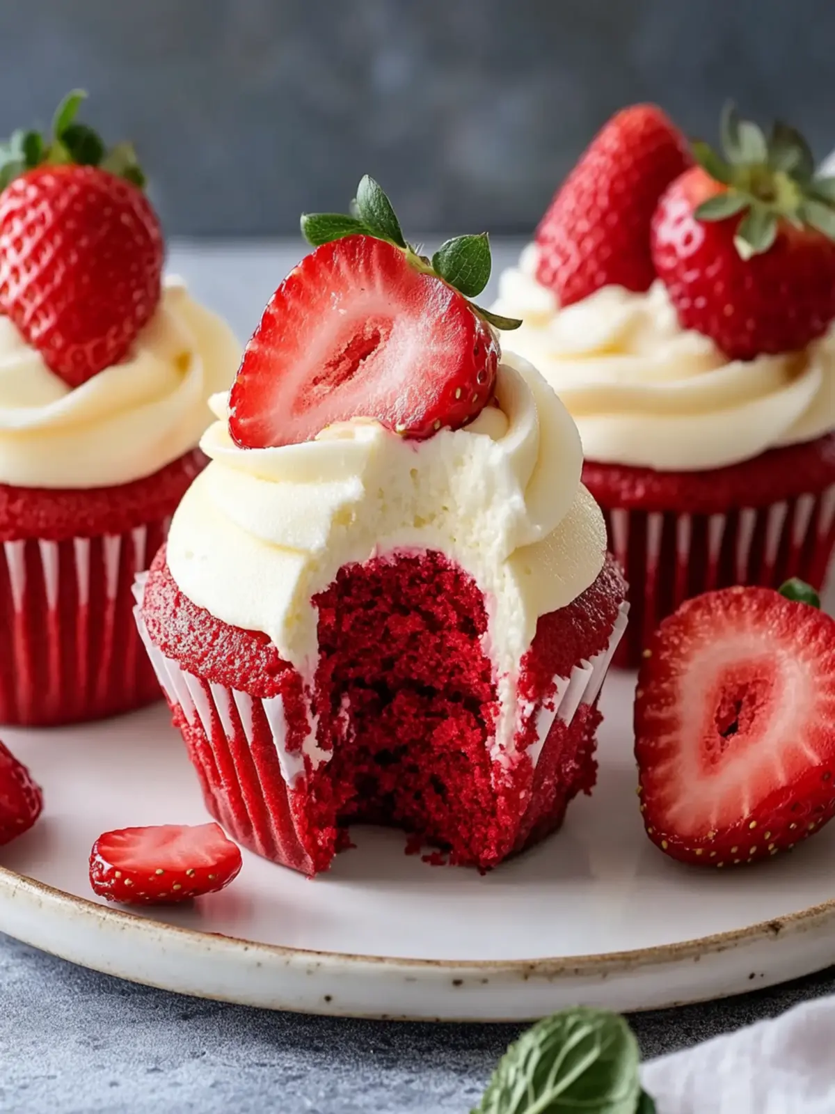 Decadent Strawberry Cheesecake Red Velvet Cupcakes to Savor 2 Strawberry Cheesecake Red Velvet Cupcakes