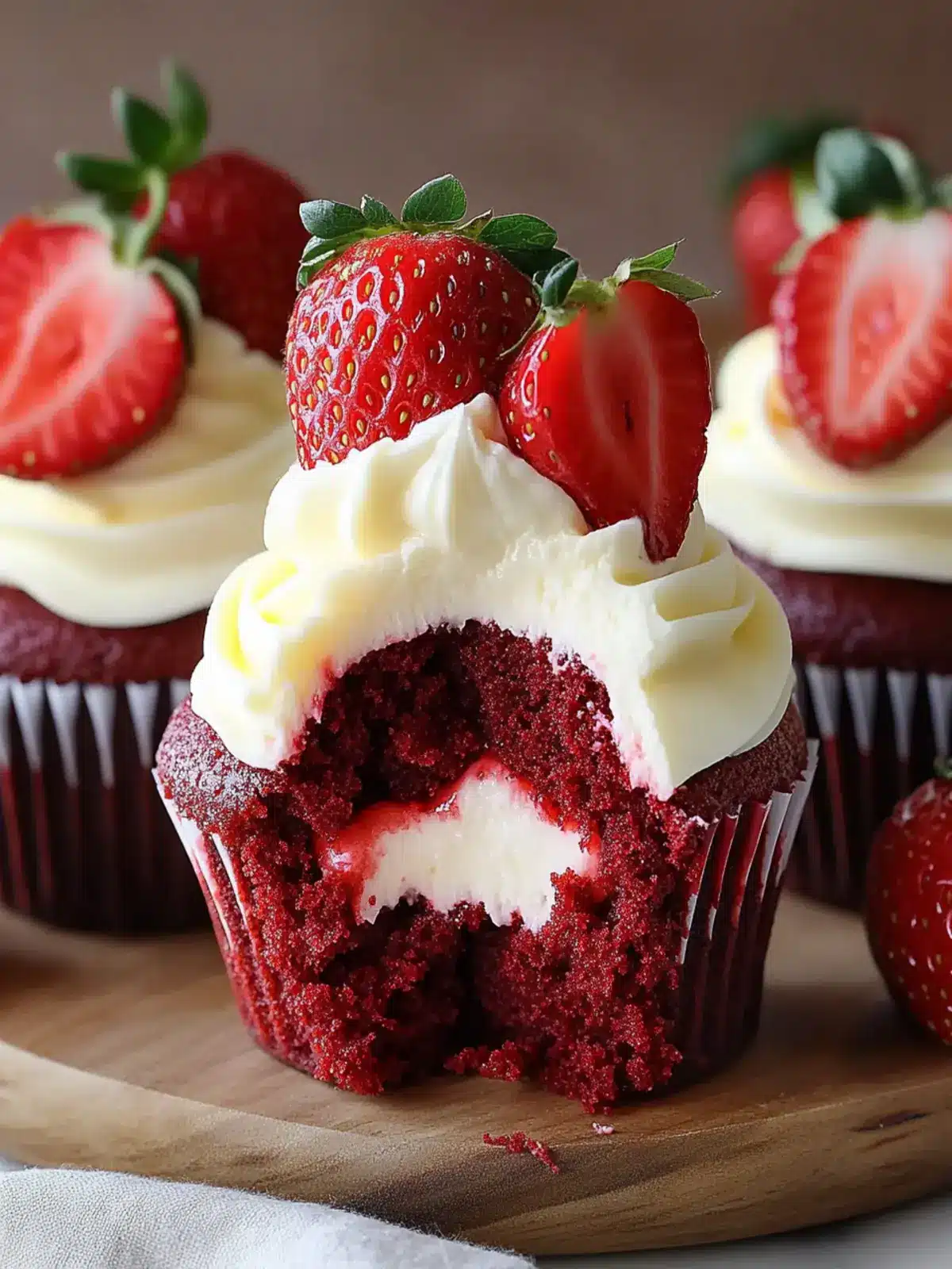 Strawberry Cheesecake Red Velvet Cupcakes You Can't Resist 5 Strawberry Cheesecake Red Velvet Cupcakes