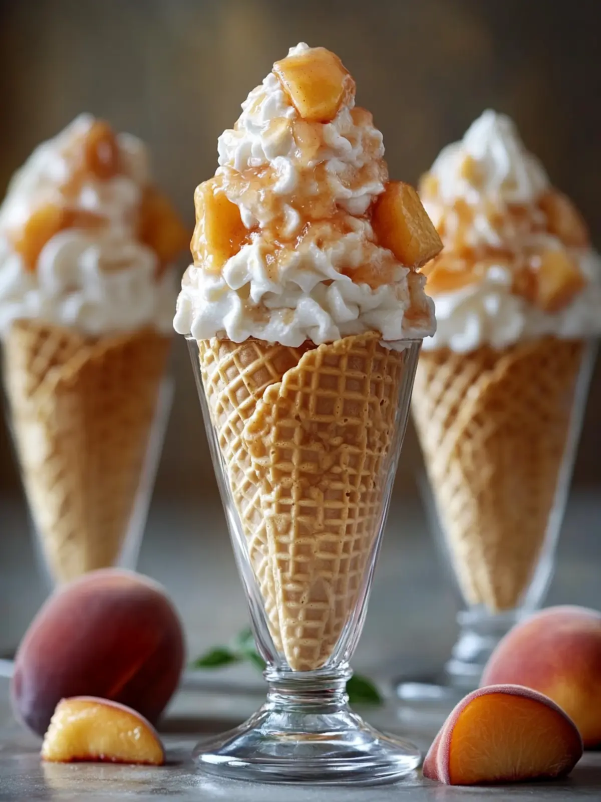Peach Cobbler Cheesecake Cones – Your Ultimate Summer Treat 3 Peach Cobbler Cheesecake Cones