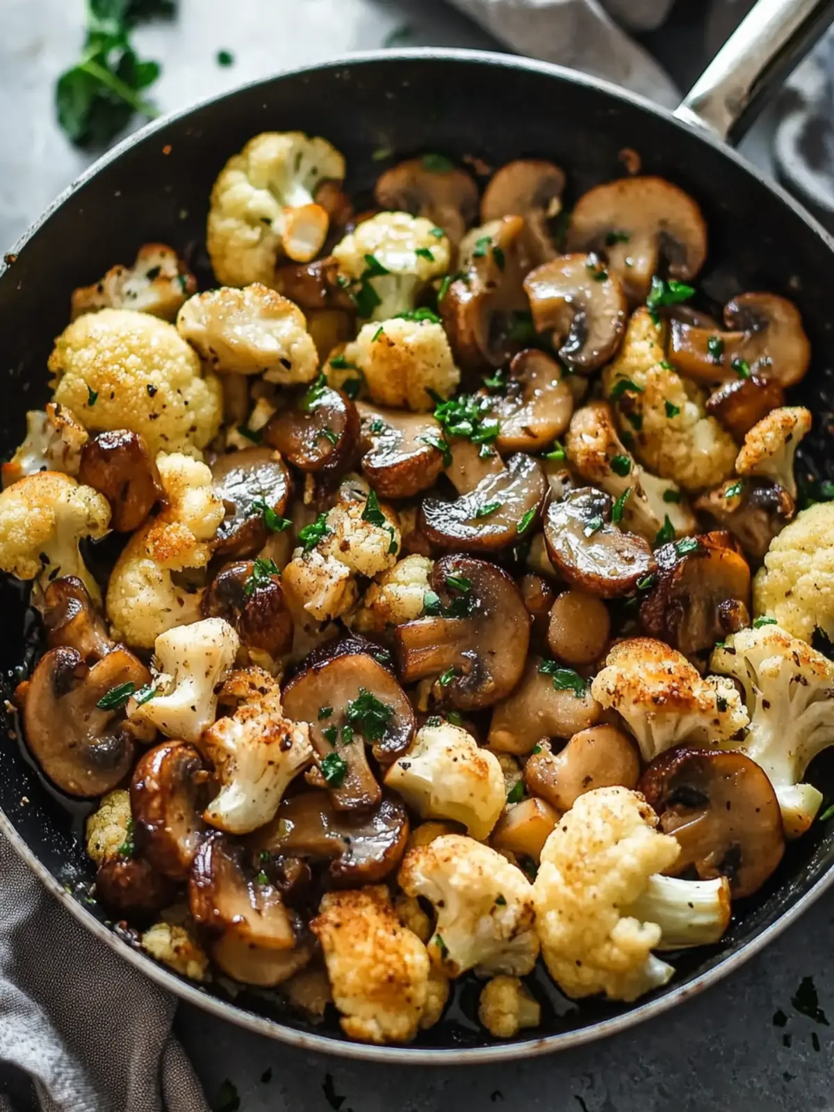 Garlic Mushrooms Cauliflower Skillet: Your Quick Low-Carb Fix 2 Garlic Mushrooms Cauliflower Skillet