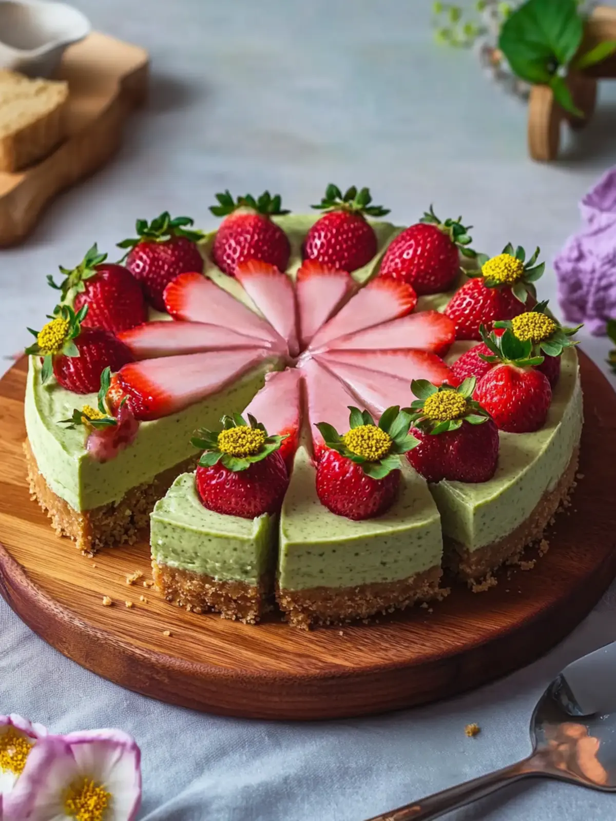 Strawberry Matcha Basque Cheesecake: Irresistibly Creamy Delight 2 Strawberry Matcha Basque Cheesecake