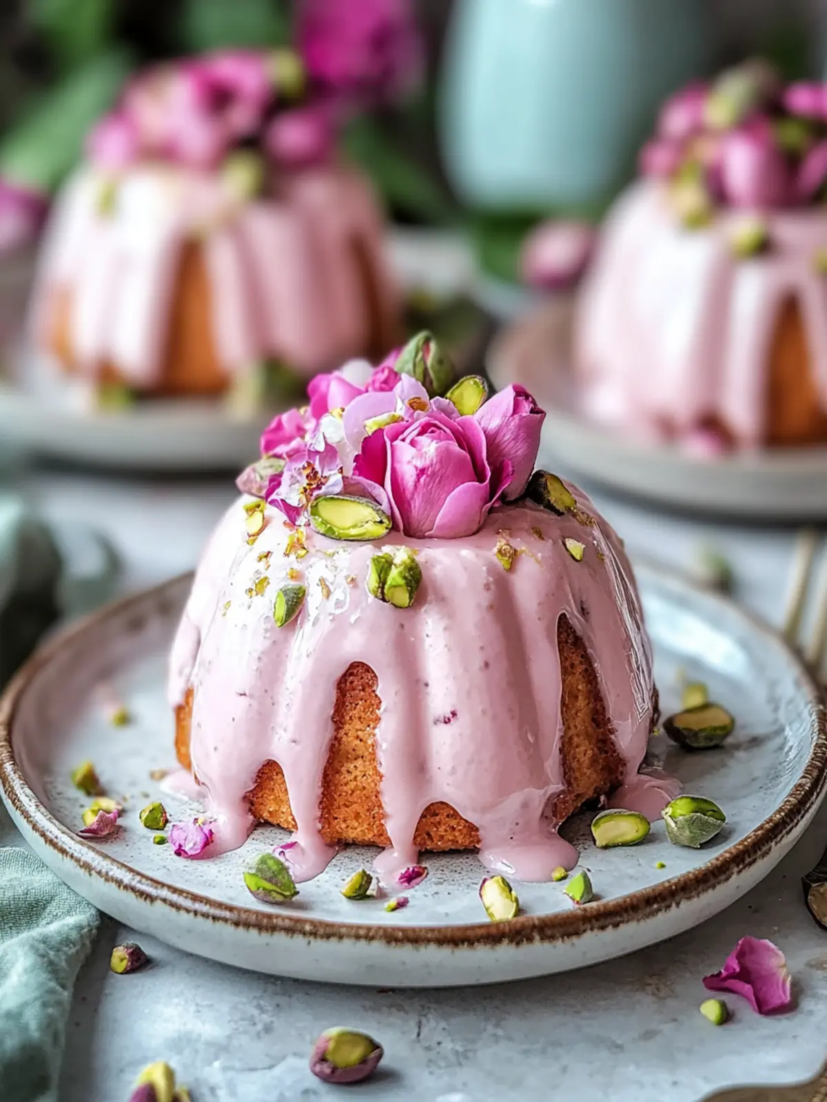 Persian Rose & Pistachio Mini Bundt Cakes That Wow Guests 2 Persian Rose & Pistachio Mini Bundt Cakes